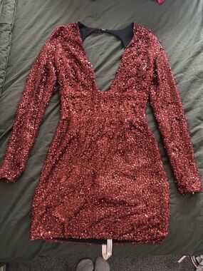 green emerald velvet dress Embellished Strapless Cowl-Neck Mini Dress in True Red - 2 main image 1